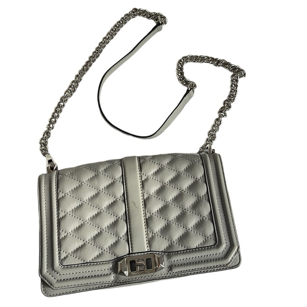 Rebecca Minkoff Quilted Love Crossbody Color Gray